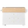 Whisen Extendable Kitchen Island Cart, Mobile Kitchen Storage Cabinet with 5 Wheels, 1 Thick Top Board - White - 3 of 4