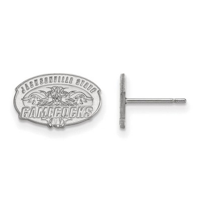 Black Bow Jewelry 14k White Gold Jacksonville State Gamecocks NCAA Post Earrings