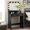 Vanity Desk Modern with Two-Tier Tabletop and LED Mirror for Bedroom Makeup Area -3irtyhousy - 2 of 4