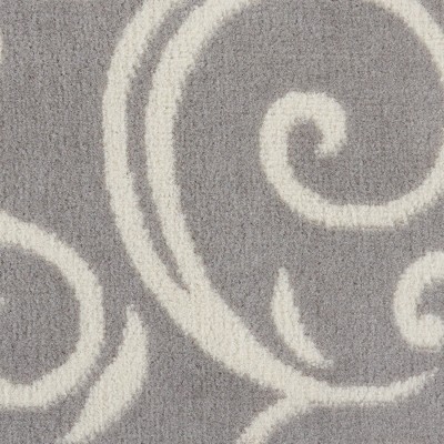 Abstract Vines Gray Hand-Knotted 4'x6' Reversible Area Rug