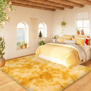 Blush Pink Shag Rug, Ultra Soft 1.7" Thick, Non-Slip, 100% Polyester, Modern Decor for Bedroom - 1 of 4