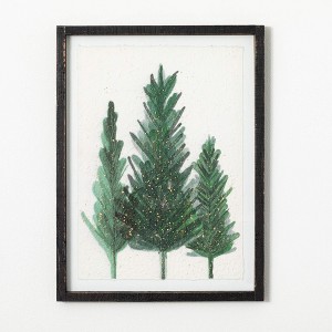 24.25"H Sullivans Pine Tree Watercolor Wall Art  Green - 1 of 4