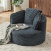Large Corduroy Bean Bag Chair for Adults, Round Armchair with Cushioned Backrest, Soft Lounge Seating for Living Room, Apartment – Cuddlewood - 3 of 4
