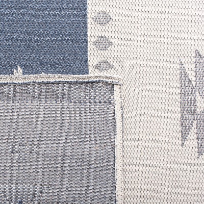 Augustine Blue and White Flat Woven Square Rug