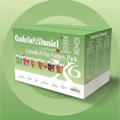 Gabriel and Daniel Instant Oatmeal Variety Pack Breakfast - Organic, Gluten Free, NON-GMO, Dairy-Free - pack of 6
