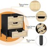 Nightstand, Rattan End Table, Nightstands with 3 Natural Rattan Drawers 1 or 2 pack - 4 of 4