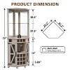 OKD 72" Corner Bar Storage Cabinet, Tall Wine Bar Cabinet w/Barn Door & Adjustable Shelf, Home Bar Cabinet w/LED Light & Glass Rack - 4 of 4