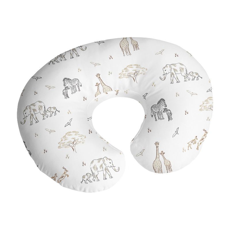 Sweet Jojo Designs Gender Neutral Unisex Support Nursing Pillow Cover (Pillow Not Included) Serengeti Animals Multicolor, 1 of 7