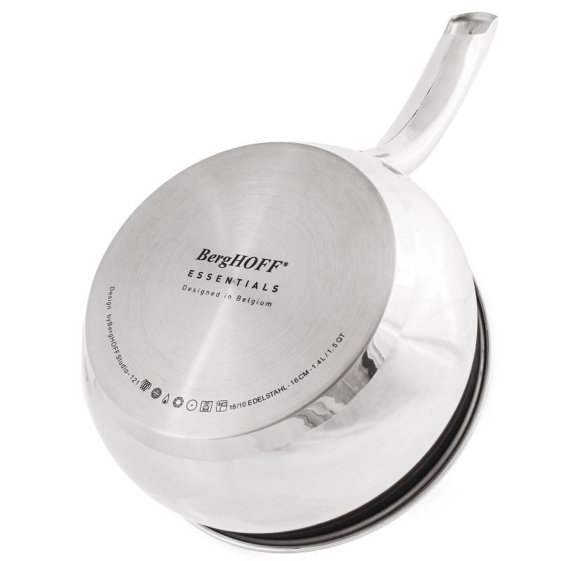 BergHOFF Belly Shape 18/10 Stainless Steel Sauce Pan with Stainless Steel Lid, 4 of 5