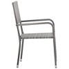 vidaXL Patio Dining Chairs 4 pcs Stackable Gray Poly Rattan - 4 of 4
