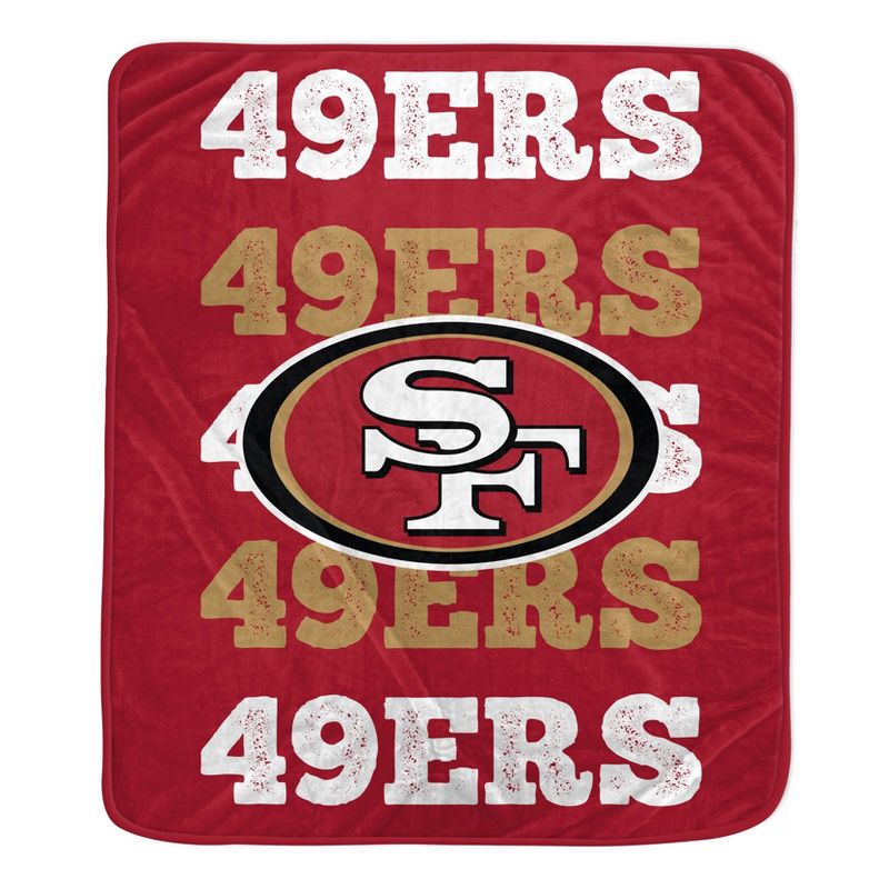 NFL San Francisco 49ers Repeat Refresh Wordmark Flannel Fleece Throw Blanket, 2 of 4