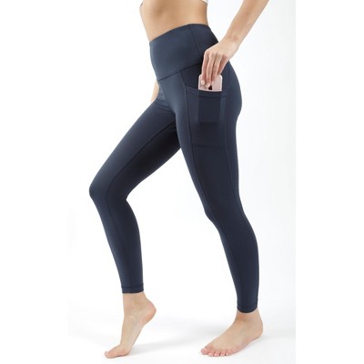 Yogalicious - Women's High Waist Side Pocket 7/8 Ankle Legging - White -  Small