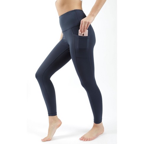 Yogalicious - Women's High Waist Side Pocket 7/8 Ankle Legging - Blue  Fusion - Medium : Target