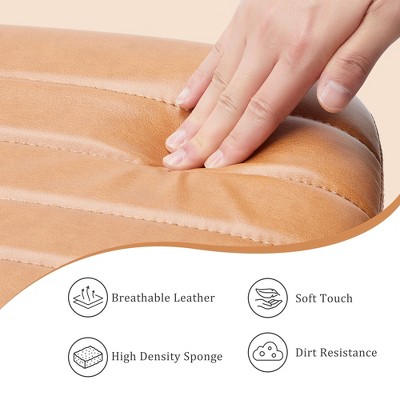 Adjustable Brown PU Leather Swivel Task Chair