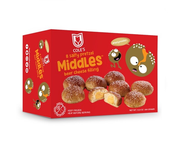 Cole's Middles Salty Pretzel With Beer Cheese Frozen Filling - 8ct
