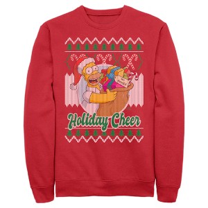 Men's The Simpsons Christmas Homer Holiday Cheer Sweater Print Sweatshirt - 1 of 4