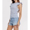 Women's Akiko Ruffle Sleeve Striped Boat Neck Ribbed Top - Another Love - 3 of 4