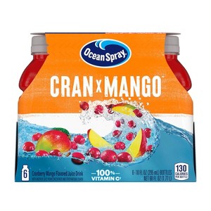 Ocean Spray Juice Drink, Cranberry Mango, 10 Fl Oz Bottles, 6 Pack - 1 of 4