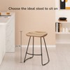 MH London Ember 24" Mid-Century Modern Saddle Counter Stool with Solid Wood Seat and Metal Base - 3 of 4