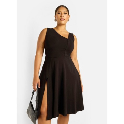 Rebdolls Women's Juliette Assymetrical Skater Midi Dress