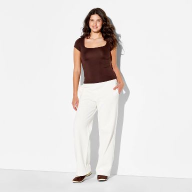 Women's Cap Sleeve ButterBliss Square Neck Tee - Wild Fable™ Brown XXS