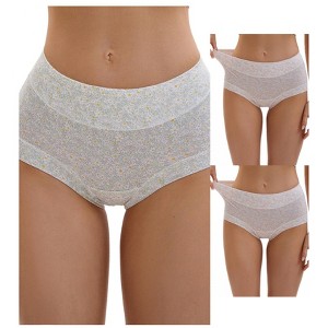 INSPIRE CHIC 3 Packs Women's Cotton Floral Printed High Waisted Full Coverage Tummy Underwear - 1 of 4