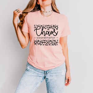 Simply Sage Market Leopard Chaos Coordinator Short Sleeve Tee - XL - Blush - 1 of 4