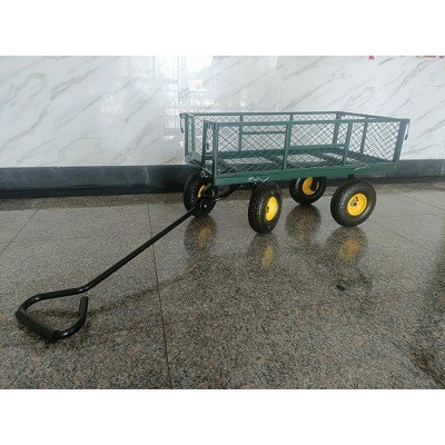 900 lbs Steel Garden Cart, Yard Utility Wagon with 10" Pneumatic Tires & Adjustable Handles, Yard Cart Utility Wheelbarrow for Backyard Farm