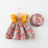 MyKids-USA Baby Girl Flower Pattern Butterfly Sleeve Design Cute Dress With Hat - 3 of 4