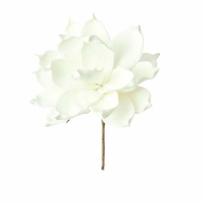 White Bloom Stem – 6"H Artificial Flower with Bendable Petals, EVA Foam & Wire Construction (Set of 6) By Kalalou