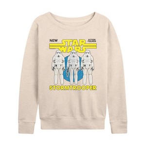 Women's - Star Wars - St Action Figure Lightweight French Terry Wide Neck Long Sleeve Shirt - 1 of 4