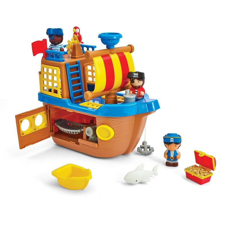 Kidoozie Rockin' Pirate Ship Playset, Interactive Push-Along Pirate Ship Toy with 3 Figures, Ages 18 months and up, 1 of 8