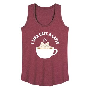 Women's - Instant Message - I Like Cats A Latte Graphic Racerback Tank - 1 of 4