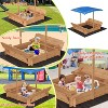 Large Outdoor Wood Sandbox with 2 Bench Seats&Canopy, Kids Sandbox with Cover&Bottom Liner, Large Sandpit for Ages 3-8 for Lawn Garden Backyard Beach - 4 of 4