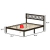 FUFU&GAGA Classic Solid Wood Queen Bed Platform Bed: High - Load Capacity & Chic Geometric Design - 3 of 4