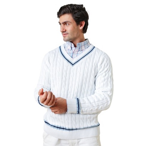 White cricket sweater on sale mens