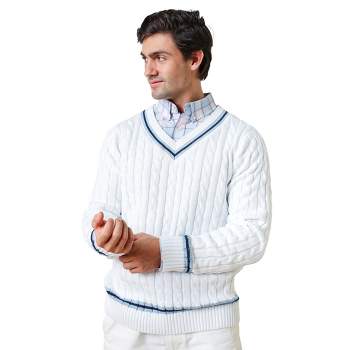 Hope & Henry Mens' Organic V-Neck Cricket Sweater