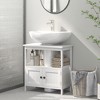 Pedestal Sink Storage Cabinet, Bathroom Under Sink Cabinet with 2 Doors and Open Shelf, Bathroom Vanity - 2 of 4