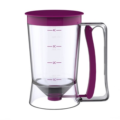 Hastings Home Batter Dispenser With Spring-Loaded Handle, Anti-Drip Nozzle, and 4-Cup Capacity - 900mL