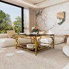 KTMBDW Modern Luxury Coffee Table, 31.5" 2-Tier Coffee Table, Tempered Glass Top, Gold Metal Decor, Center Table for Living Room - 3 of 4