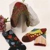 Alilang Women's 3-Pack Crew Socks with Vintage Embroidered Floral and Abstract Prints - 3 of 4