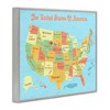 Stupell Industries United States of America USA Kids Map Black Framed Giclee Art - 3 of 4