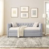CAVINAS Daybed with Trundle, Upholstered Tufted Sofa Bed with Button and Copper Nail on Square Arms, Full Size Bed Frame - 2 of 4