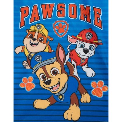 PAW Patrol Little Boys' Long Sleeve Raglan Swim Shirt and Board Shorts Outfit with Drawstring Navy Blue 5-6 — фото 5