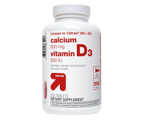 Calcium 600mg +  D3 800IU Dietary Supplement s - 200ct - Up&#38;Up&#8482;