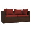 vidaXL Patio Furniture Set 3 Piece with Cushions Brown Poly Rattan - 3 of 4