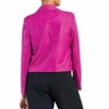 Women's Liquid Leather Cropped Tuxedo Blazer - Clara Sun Woo - 3 of 4