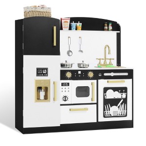 Kinder King Wooden Kids Play Kitchen, Toy Kitchen Playset for Toddler, Pretend Oven, Microwave,  Realistic Kitchen Sets for Boys Girls Age 3+ - 1 of 4