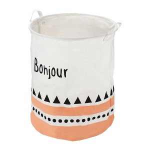 Unique Bargains 3661 Cubic-in Foldable Cylindrical Laundry Basket Black 1 Pc Bohjour - 1 of 4