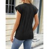 Women's Crewneck Ribbed Knit Top Casual Short Sleeve T-Shirt - 2 of 4